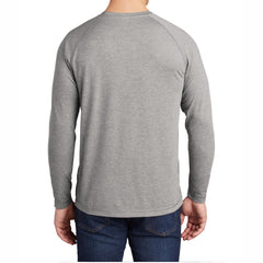 Men's Tri-Blend Long Sleeve Wicking Raglan Tee for Active Comfort