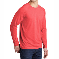 Men's Tri-Blend Long Sleeve Wicking Raglan Tee for Active Comfort