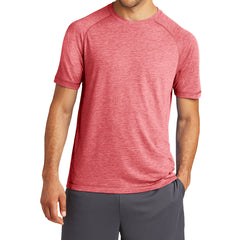 Men's PosiCharge Tri-Blend Short Sleeve Wicking Raglan Tee - True Red Heather