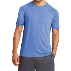 Men's PosiCharge Tri-Blend Short Sleeve Wicking Raglan Tee - True Royal Heather