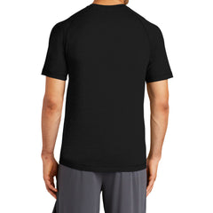 Men's PosiCharge Tri-Blend Short Sleeve Wicking Raglan Tee - Black Triad Solid