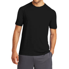 Men's PosiCharge Tri-Blend Short Sleeve Wicking Raglan Tee - Black Triad Solid