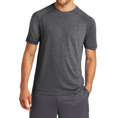 Men's PosiCharge Tri-Blend Short Sleeve Wicking Raglan Tee - Dark Grey Heather