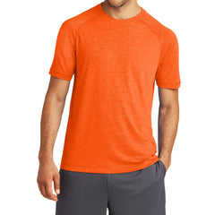 Men's PosiCharge Tri-Blend Short Sleeve Wicking Raglan Tee - Deep Orange Heather