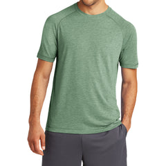 Men's PosiCharge Tri-Blend Short Sleeve Wicking Raglan Tee - Forest Green Heather