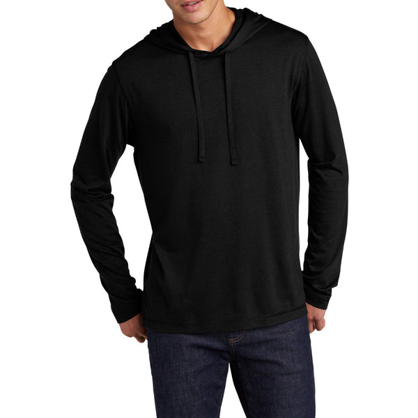 Men's PosiCharge Tri-Blend Wicking Long Sleeve Hoodie-Black Triad Solid