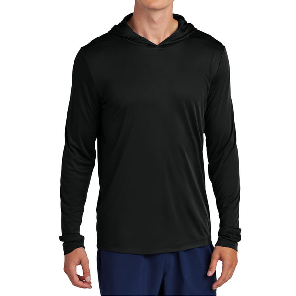 Mens UPF 50 Sun Protection & Moisture-Wicking Performance Posi-UV Pro Long Sleeve Hoodie-Black