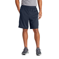 Men's Athletic Closed-Hole Mesh Design Position Short with Pockets