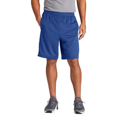 Men's Athletic Closed-Hole Mesh Design Position Short with Pockets