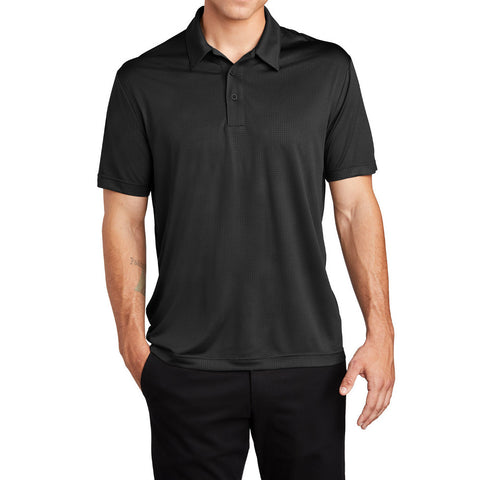 Men's Subtle Embossed Geometric Pattern PosiCharge Tough Polo