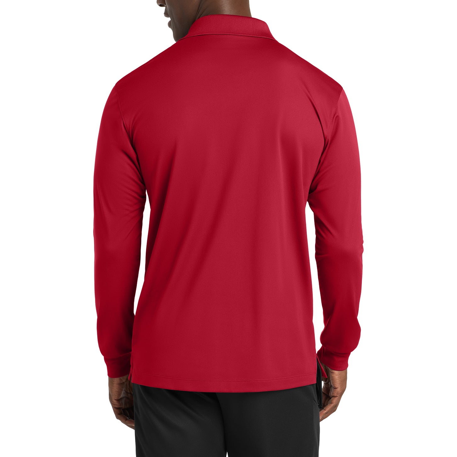 Yellow Rooster Men's Polyester Tricot Micropique Sport-Wick Long Sleeve Moisture Wicking Polo T-shirt