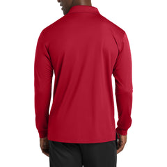 Yellow Rooster Men's Polyester Tricot Micropique Sport-Wick Long Sleeve Moisture Wicking Polo T-shirt