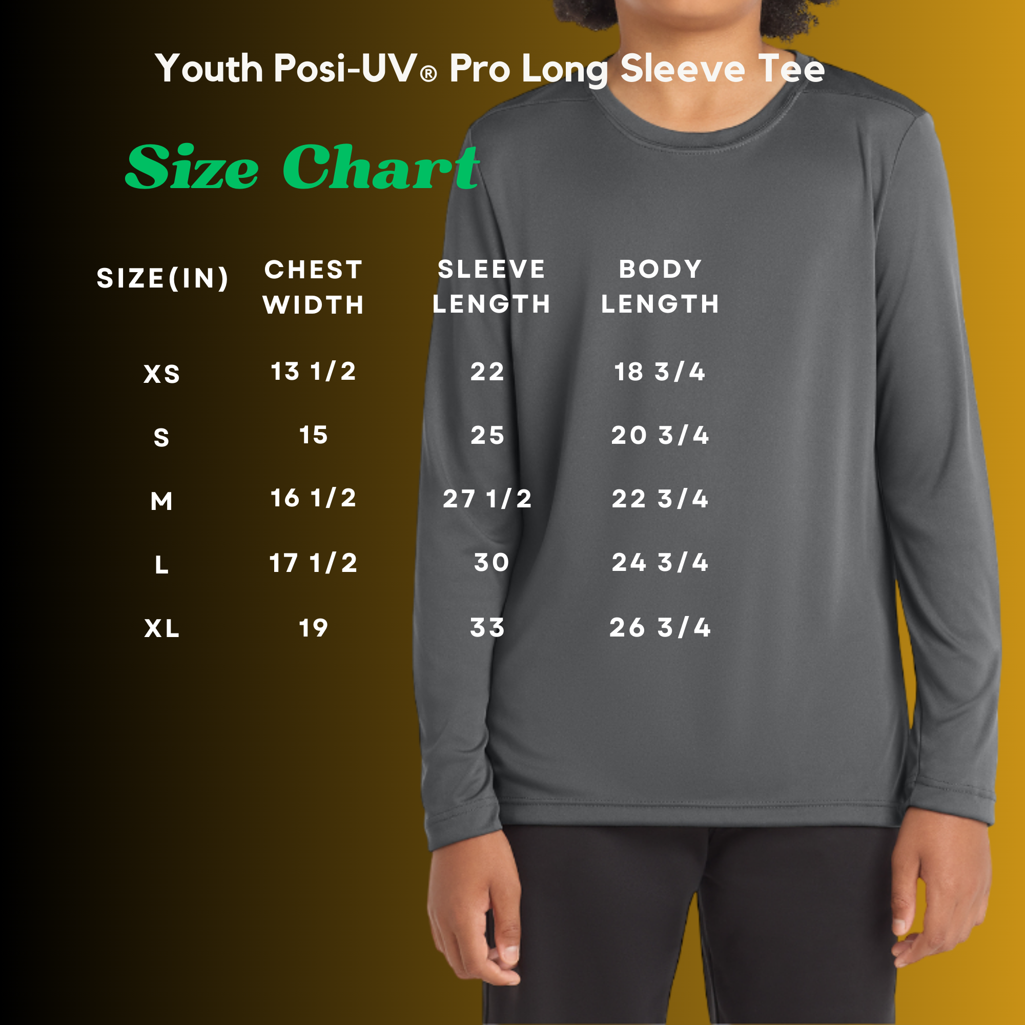 Youth PosiCharge Casual Posi-UV Pro Moisture-Wicking Long Sleeve T-shirt