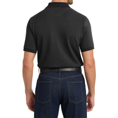 Men's Tall Heavyweight Cotton Pique Polo Combed Cotton Garment Washed for Softness Horn-Tone Buttons