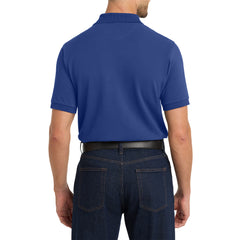 Men's Tall Heavyweight Cotton Pique Polo Combed Cotton Garment Washed for Softness Horn-Tone Buttons