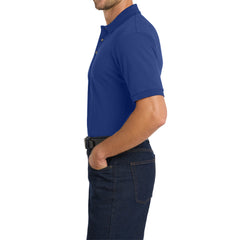Men's Tall Heavyweight Cotton Pique Polo Combed Cotton Garment Washed for Softness Horn-Tone Buttons