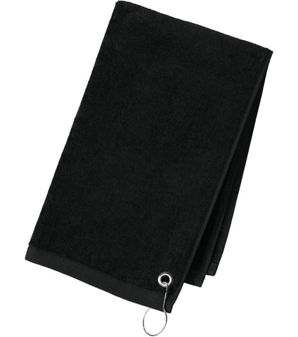 Cotton Golf Towel with Grommet & Hook – 16" x 26" Terry Velour