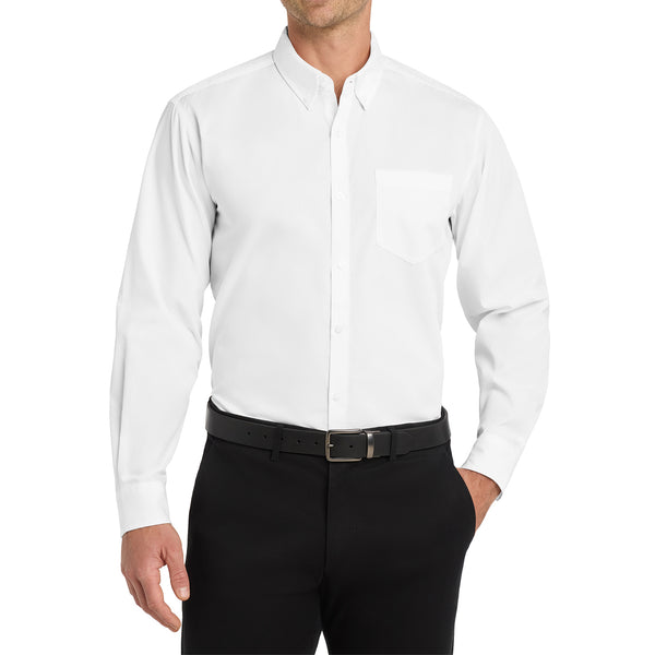 Men's Classic Long Sleeve Stain Release Carefree Poplin Woven Shirt