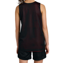 Youth PosiCharge Reversible Mesh Tank Moisture-Wicking Lightweight And Durable-Black/ Deep Red