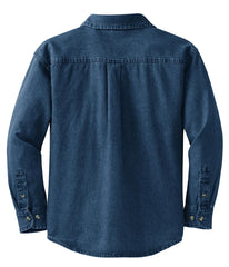 YEL oose Women's Long Sleeve Value Denim Shirt Ink Blue-Back