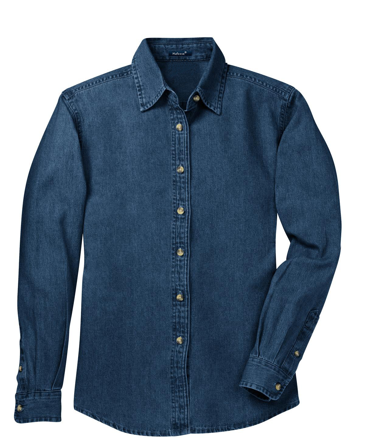 YEL oose Women's Long Sleeve Value Denim Shirt Ink Blue-Front