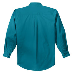 Mafoose Men's Tall Long Sleeve Easy Care Shirt Teal Green-Back