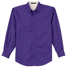 Mafoose Men's Tall Long Sleeve Easy Care Shirt Purple-Front