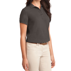 Womens Silk Touch Classic Polo Shirt - Bark - Side