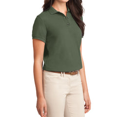Womens Silk Touch Classic Polo Shirt - Clover Green - Side