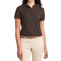 Womens Silk Touch Classic Polo Shirt - Coffee Bean - Front