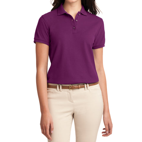 Womens Silk Touch Classic Polo Shirt - Deep Berry - Front