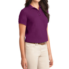 Womens Silk Touch Classic Polo Shirt - Deep Berry - Side