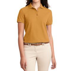 Womens Silk Touch Classic Polo Shirt - Gold - Front