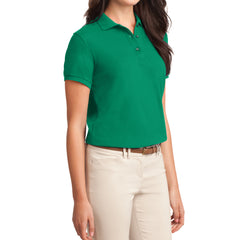 Womens Silk Touch Classic Polo Shirt - Kelly Green - Side