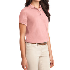 Womens Silk Touch Classic Polo Shirt - Light Pink - Side