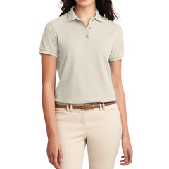 Womens Silk Touch Classic Polo Shirt - Light Stone - Front
