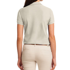 Womens Silk Touch Classic Polo Shirt - Light Stone - Back