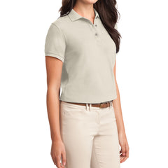 Womens Silk Touch Classic Polo Shirt - Light Stone - Side