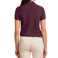 Womens Silk Touch Classic Polo Shirt - Maroon - Back