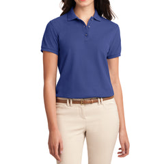 Womens Silk Touch Classic Polo Shirt - Mediterranean Blue - Front