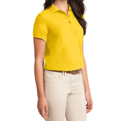 Womens Silk Touch Classic Polo Shirt - Sunflower Yellow - Side