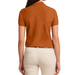 Womens Silk Touch Classic Polo Shirt - Texas Orange - Back