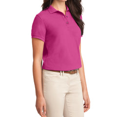 Womens Silk Touch Classic Polo Shirt - Tropical Pink - Side