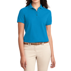 Womens Silk Touch Classic Polo Shirt - Turquoise - Front