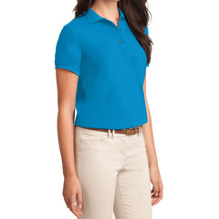 Womens Silk Touch Classic Polo Shirt - Turquoise - Side