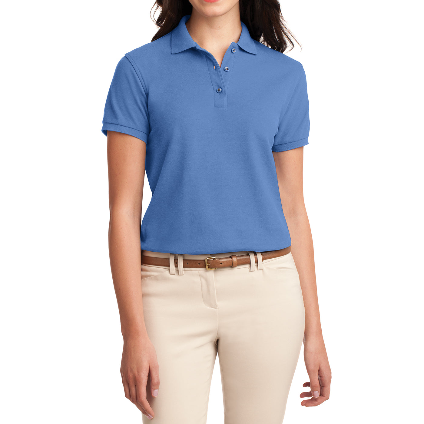 Womens Silk Touch Classic Polo Shirt - Ultramarine Blue - Front