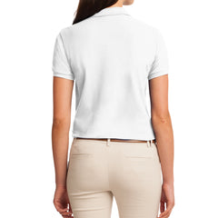 Womens Silk Touch Classic Polo Shirt - White - Back