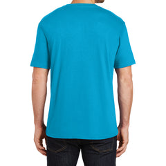 Mens Perfect Weight Crew Tee - Bright Turquoise - Back