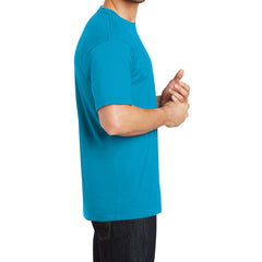 Mens Perfect Weight Crew Tee - Bright Turquoise - Side