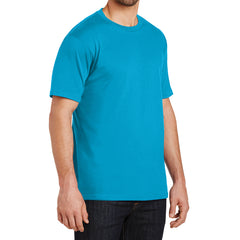 Mens Perfect Weight Crew Tee - Bright Turquoise - Side